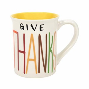 エネスコ Enesco 置物 インテリア Enesco Our Name is Mud Give Thanks Coffee Mug, 16 Ounce, Multicolor