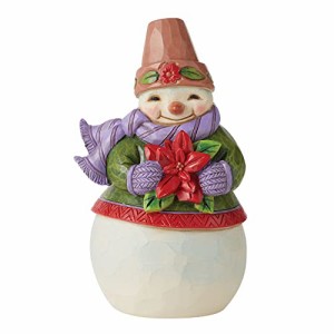 エネスコ Enesco 置物 インテリア Enesco Jim Shore Heartwood Creek Snowman Holding a Poinsettia Pint-