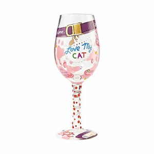 エネスコ Enesco 置物 インテリア Enesco Wine Glass Love My Cat, Multicolor