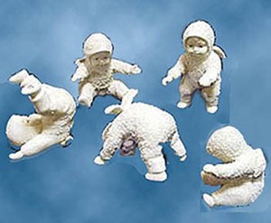 デパートメント56 Department 56 置物 Department 56 Snowbabies Set of (5) "Tumbling In The Snow" 7957-0