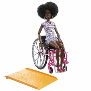 バービー バービー人形 Barbie Fashionistas Doll #194 with Wheelchair and Ramp, Natural Black Hair and