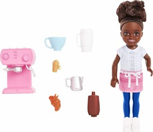 バービー バービー人形 Barbie Toys, Chelsea Doll and Accessories Barista Set, Can Be Small Doll with 