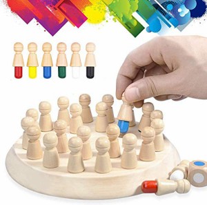 ボードゲーム 英語 アメリカ Wooden Memory Chess Board Game: Color Memory Matching Brain Teasers Gam