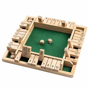 ボードゲーム 英語 アメリカ ropoda Wooden Shut The Box Game (2-4 Players) - Large 4 Sided Board, 8 