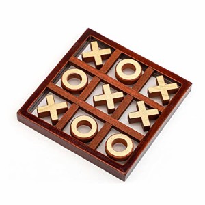 ボードゲーム 英語 アメリカ Tic Tac Toe Board Game, Small Wooden Tic Tac Toe Family Game Table Toy 