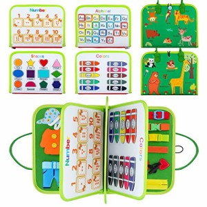 ボードゲーム 英語 アメリカ FASTSPOK Busy Board Montessori Toy for 1 2 3 4 Year Old Toddlers - Educ