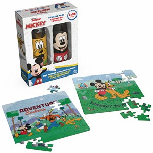 ジグソーパズル 海外製 アメリカ Disney Mickey Mouse, 2-Puzzle Pack 36-Piece Jigsaw Puzzles Storag
