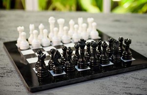 ボードゲーム 英語 アメリカ Radicaln Marble Chess Set with Storage Box 15 Inches Black and White Ha