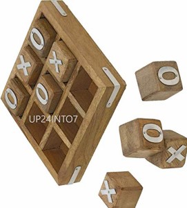 ボードゲーム 英語 アメリカ TOSQP27 Handcrafted Gifts XO Blocks Tic Tac Toe Game Wooden- Family Boa