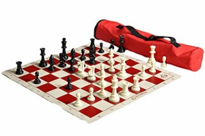 ボードゲーム 英語 アメリカ US Chess Quiver Tournament Chess Set Combination Triple Weighted (Red)