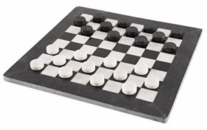 ボードゲーム 英語 アメリカ Radicaln Marble Checkers Board Game 15 Inches Black and White Handmade 