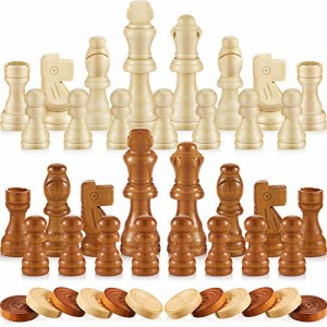 ボードゲーム 英語 アメリカ 56 Pieces Wooden Checkers Pieces Handcrafted Chess with Drawstring Stor