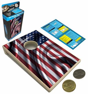 ボードゲーム 英語 アメリカ Coinhole - Tabletop Cornhole Quarters Game - Mini Corn Hole with Quarte