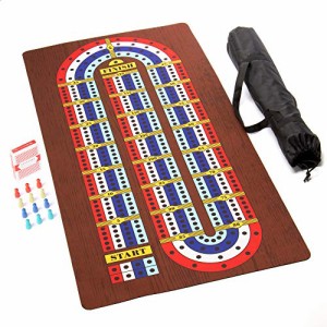 ボードゲーム 英語 アメリカ Tabletop Cribbage - Giant Spill-Resistant Neoprene Track Game Board (22
