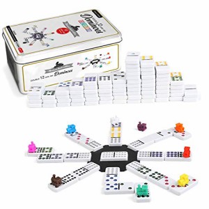 ボードゲーム 英語 アメリカ ERLLE Dominos Set Game. Premium Classic 55 Color Pieces Double Twelve D