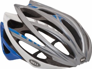 ヘルメット 自転車 サイクリング Bell Gage Stripes Bike Helmet (Silver/Blue, Small)