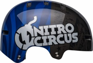 ヘルメット 自転車 サイクリング BELL Local Adult BMX Bike Helmet - Nitro Circus Gloss Navy/Silver