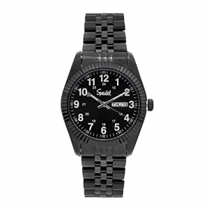 腕時計 シュパイデル アメリカ Speidel Mens Luxury SS IP Black Watch with Black Easy Reader Dial In