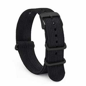 腕時計 シュパイデル アメリカ Speidel NATO Style Watch Band 22mm Black on Black Woven Military Sty