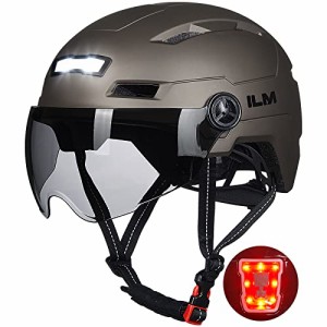 ヘルメット 自転車 サイクリング ILM Adult Bike Helmet with USB Rechargeable LED Front and Back Li