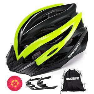 ヘルメット 自転車 サイクリング KINGBIKE Ultralight Bike Helmet with Safety Rear Light+Detachable