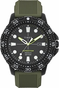 腕時計 タイメックス メンズ Timex Men's Expedition Gallatin 44mm Watch ? Black Case Green Dial wi