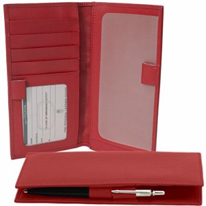 ILI アメリカ 日本未発売 ili New York - Leather Checkbook Cover - Red - Soft, Smooth Leather Checkbook