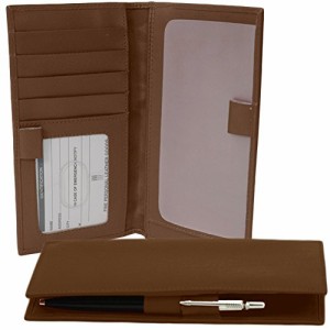 ILI アメリカ 日本未発売 ili New York - Leather Checkbook Cover - Toffee - Soft, Smooth Leather Checkb
