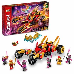 レゴ LEGO NINJAGO Kai’s Golden Dragon Raider Multi-Terrain Car Toy 71773 with Kai and Zane Minifigures, Bu