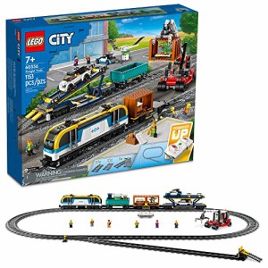 レゴ LEGO City Freight Train Set, 60336 Remote Control Toy for Kids Aged 7 Plus with Sounds, 2 Wagons, Car T