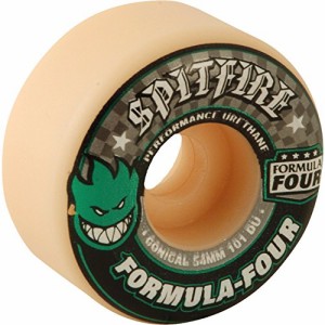 ウィール タイヤ スケボー Spitfire Formula 4 101a Conical 54mm White W/Green & Black Skateboard Whee