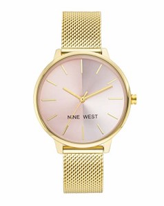 腕時計 ナインウェスト レディース Nine West Women's NW/1981 Sunray Dial Mesh Bracelet Watch, Gol