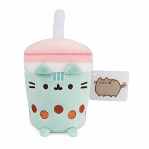 ガンド GUND ぬいぐるみ GUND Pusheen Boba Tea Cup Plush Cat Stuffed Animal for Ages 8 and Up, Green/Pin