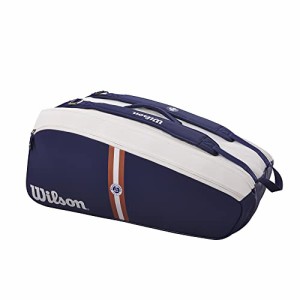 テニス バッグ ラケットバッグ WILSON Roland Garros Super Tour Tennis Backpack - Navy/White, Holds 