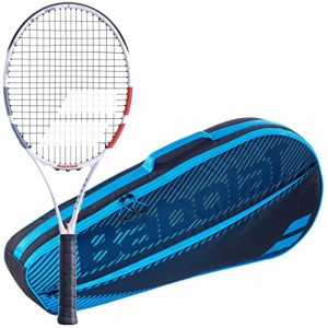 テニス ラケット 輸入 Babolat Strike Evo Strung Tennis Racquet (4 1/4" Grip) Bundled with a Blue RH3 C