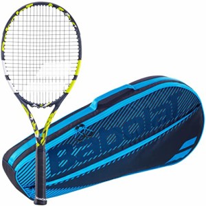 テニス ラケット 輸入 Babolat Boost Aero Yellow Strung Tennis Racquet (4 1/4" Grip) Bundled with a Blu