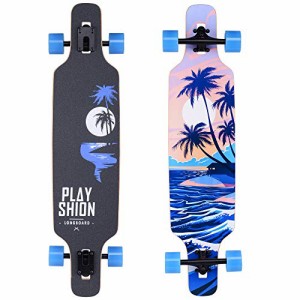 ロングスケートボード スケボー 海外モデル Playshion 39 Inch Drop Through Freestyle Longboard