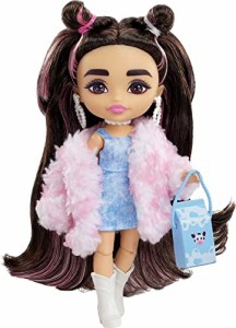 バービー バービー人形 Barbie Extra Minis Doll & Accessories with Brunette Hair & Brown Eyes, Toy Pie