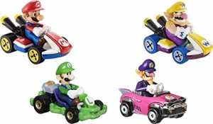 ホットウィール マテル ミニカー Hot Wheels Mario Kart Vehicle 4-Pack, Set of 4 Fan-Favorite Chara