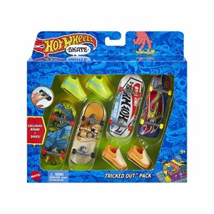 ホットウィール マテル ミニカー Hot Wheels Skate Tricked Out Pack, 4 Themed Fingerboards & 2 Pair