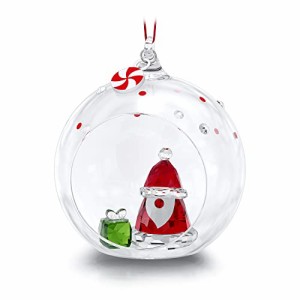 スワロフスキー クリスタル 置物 Swarovski Hanging Ball Ornament, Red, Green and Clear Crystal wit