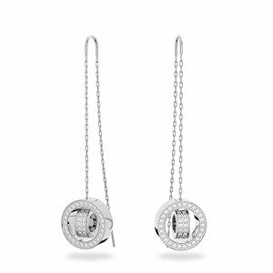 スワロフスキー アメリカ アクセサリー Swarovski Hollow Drop Earrings, Long, White, Rhodium Fin