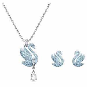 スワロフスキー アメリカ アクセサリー SWAROVSKI Iconic Swan Earring and Necklace Set, Rhodium 