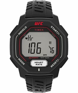腕時計 タイメックス メンズ Timex UFC Men's Spark 46mm Watch - Black Strap Digital Dial Black Case