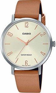 腕時計 カシオ レディース Casio LTP-VT01L-5B Women's Minimalistic Beige Dial Brown Leather Band Anal