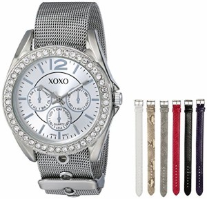 腕時計 クスクス キスキス XOXO Women's XO9053 Rhinsetone-Accented Watch with Interchangeable Straps