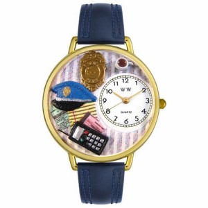 腕時計 気まぐれなかわいい プレゼント Whimsical Gifts Men's Police Officer 3D Watch | Gold Fin