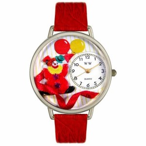 腕時計 気まぐれなかわいい プレゼント Whimsical Gifts Happy Red Clown Watch in Silver Large St