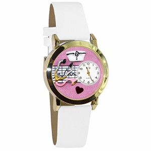 腕時計 気まぐれなかわいい プレゼント Whimsical Gifts Women's Nurse Pink 3D Watch | Gold Finis