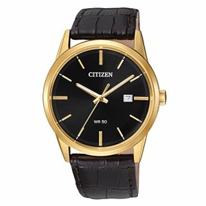 腕時計 シチズン 逆輸入 Citizen Quartz Mens Watch, Stainless Steel with Leather strap, Casual, Brown 